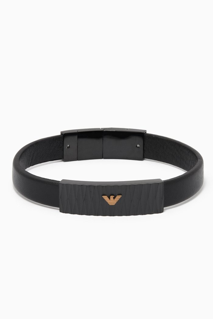 

Sentimental Bracelet in Smooth Leather, Black