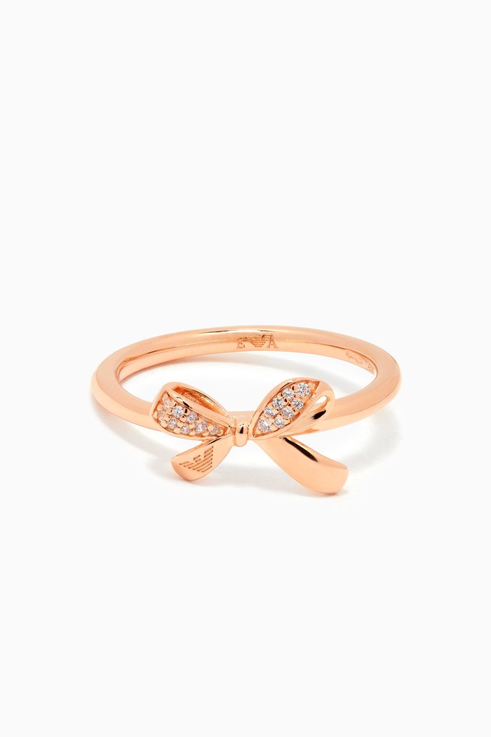 Bow Ring in Sterling Silver, Rose gold
