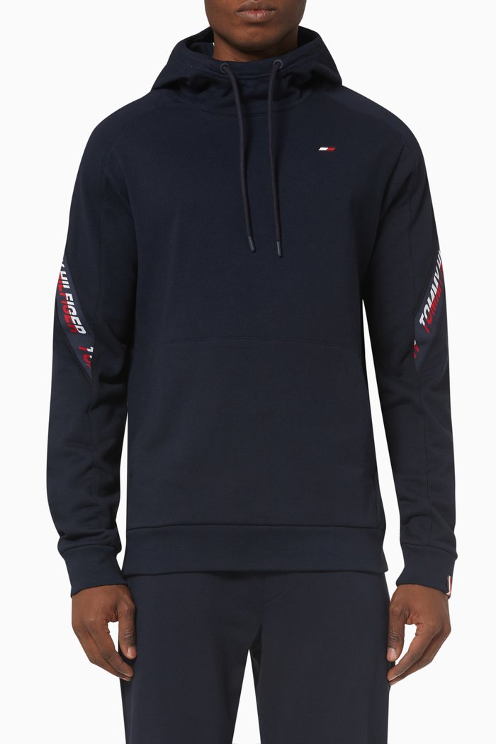 

Sport TH Cool Tape Hoodie in Organic Cotton Terry, Blue