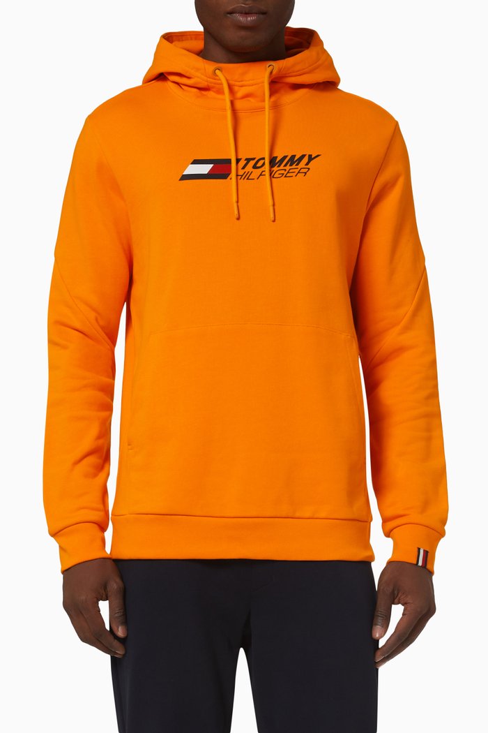 

Essential TH Cool Hoodie in Organic Cotton Terry, Orange