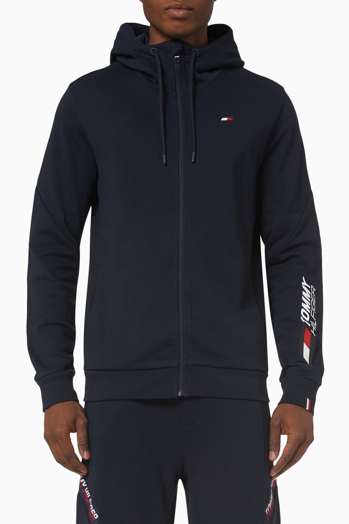 

Essential TH Cool Zip Hoodie in Organic Cotton Terry, Blue