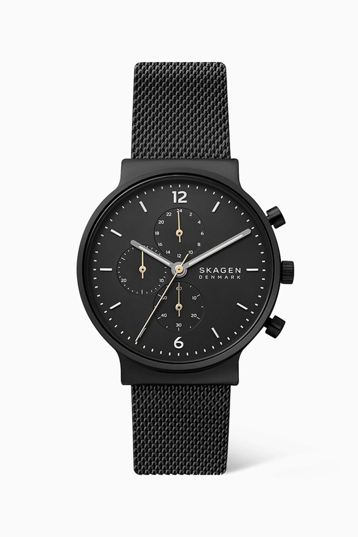 Ancher Chronograph Watch, 40mm, Black