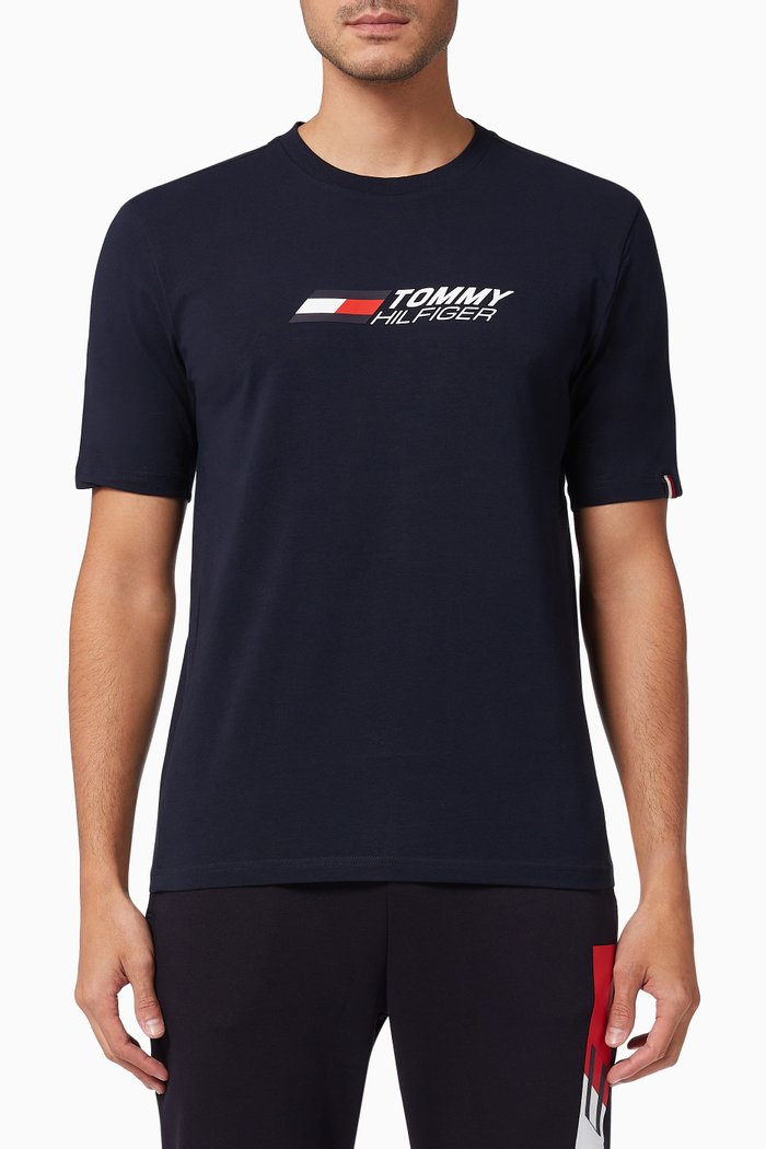 

Sport Logo T-Shirt in Organic Cotton, Blue
