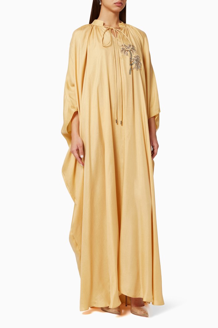 

Palm Tree Embellished Dress, Yellow