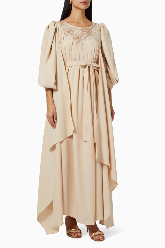 

Embroidered Maxi Dress, Neutral