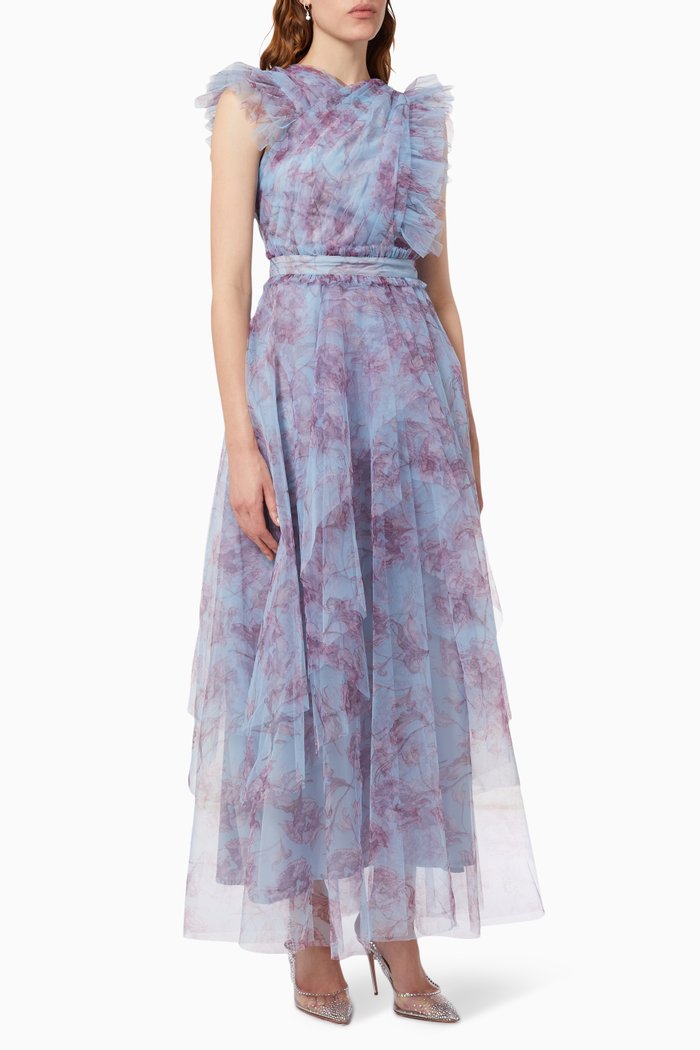 

Ruffle Dress in Tulle, Blue