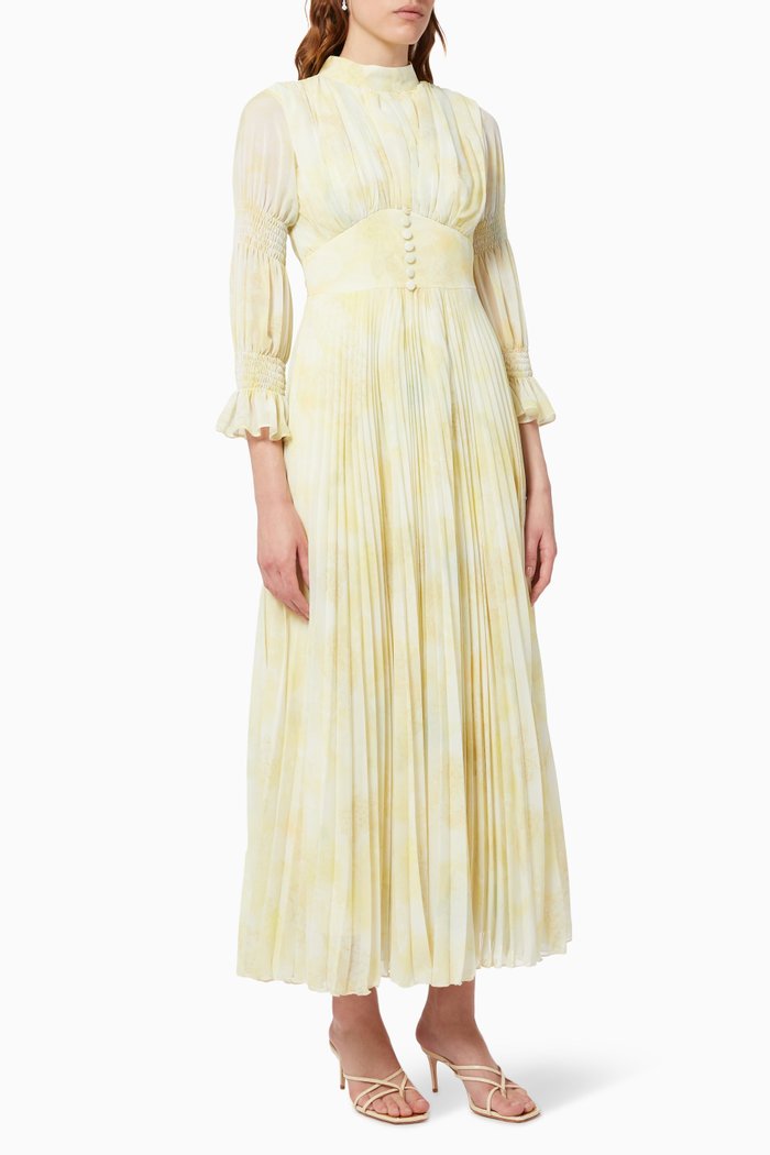 

Pleated Maxi Dress, Yellow