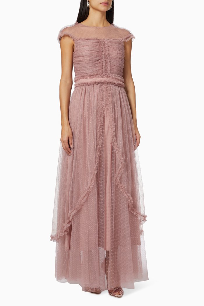 

Ruffle Layer Maxi Dress, Pink