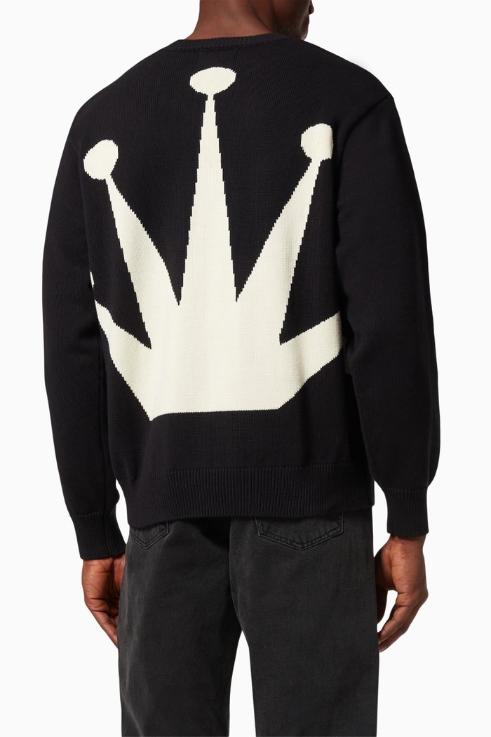 

Bent Crown Sweater in Knit Cotton, Black