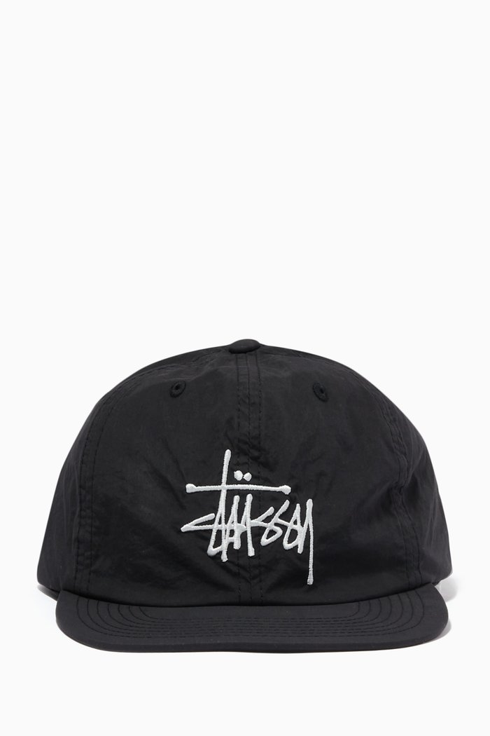 

Peached Basic Strapback Cap in Nylon, Black