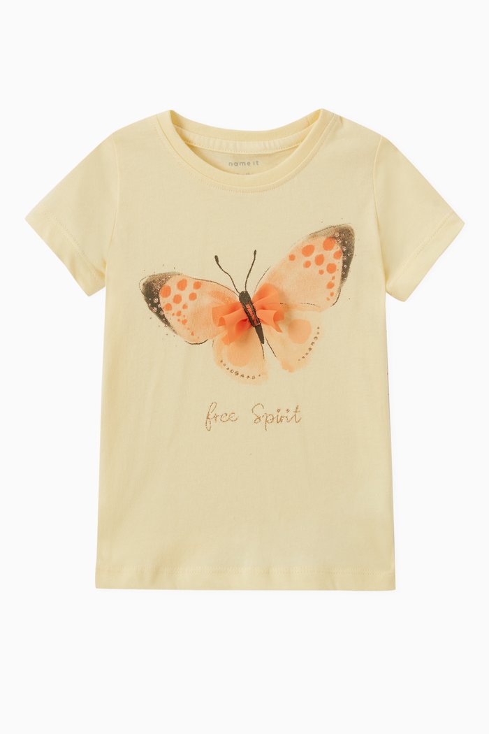 

Butterfly Print T-shirt, Neutral