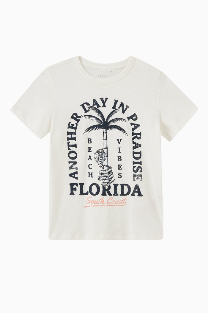 

Tiger Print T-shirt in Cotton, White