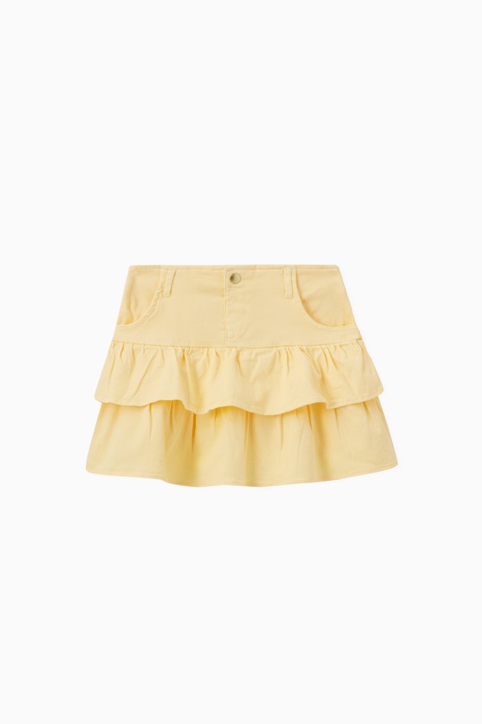 

Tiered Skirt in Cotton, Neutral