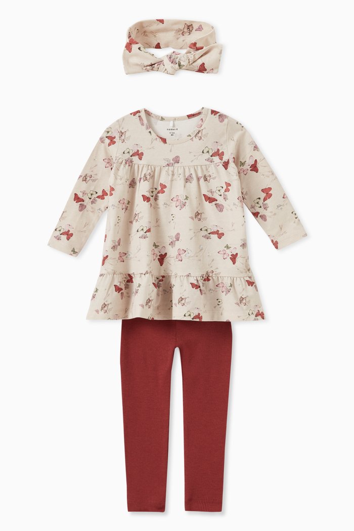 

Butterfly Long Sleeved T-shirt & Pants Set, Grey