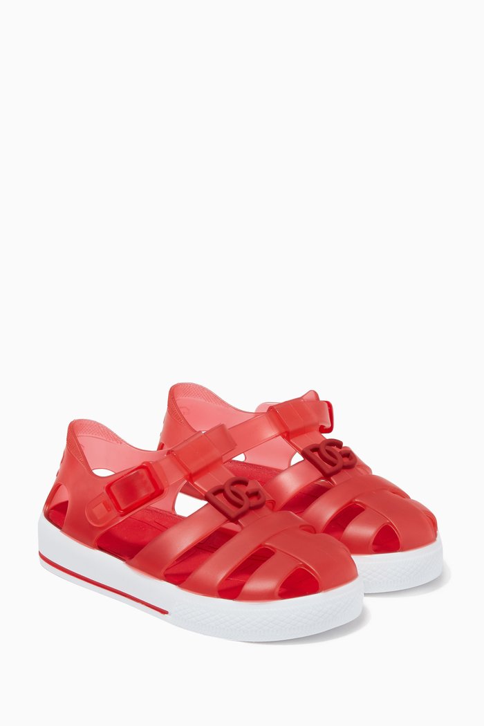 

DG Interlock Logo Jelly Sandals, Red