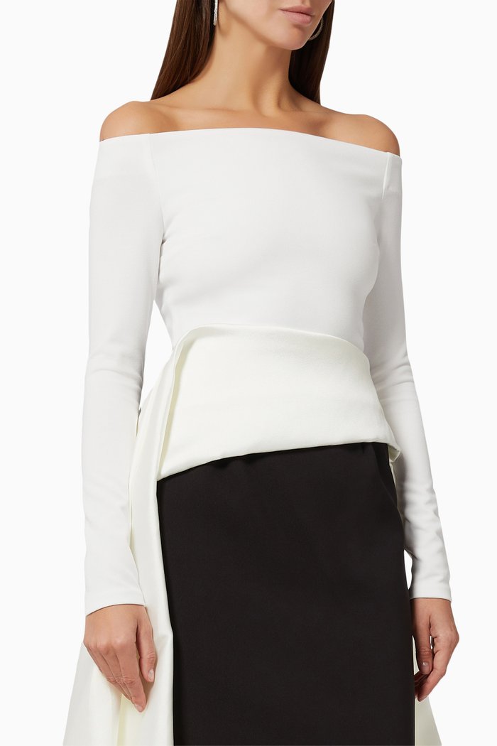 

Odelia Long Sleeve Bodysuit, White