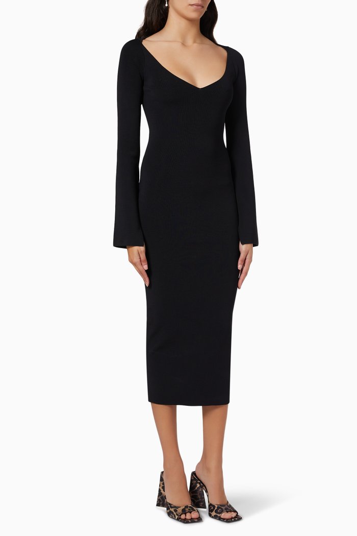 

Sayen V-Neck Midi Dress, Black