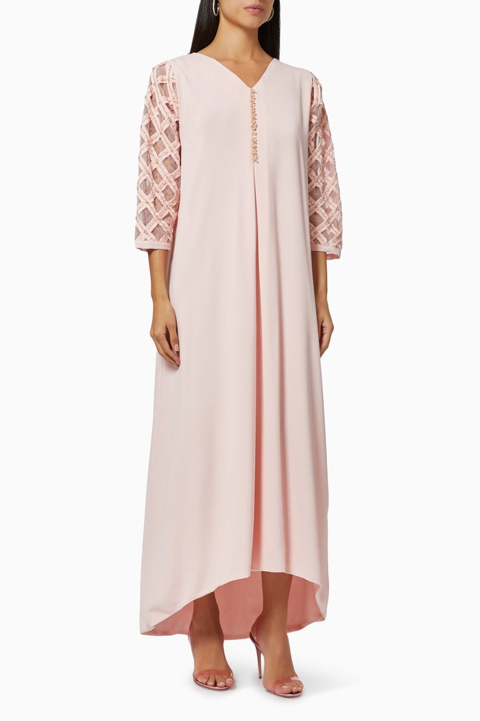 

Embellished High-Low Dress, Pink