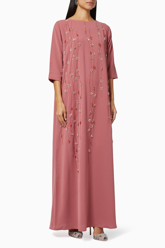 

Bead Embellished Kaftan, Pink