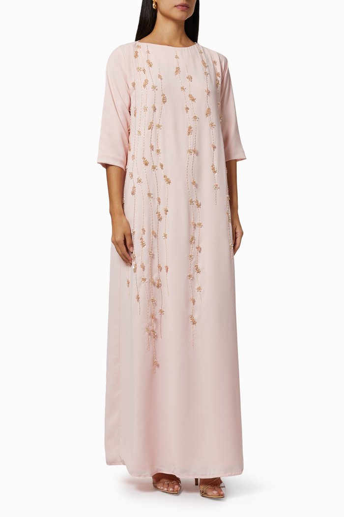 

Bead Embellished Kaftan, Pink