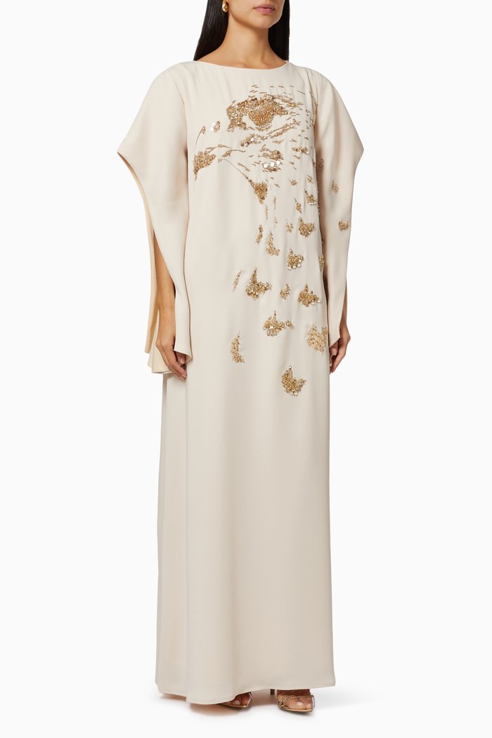 

Sequin Embellished Kaftan, Neutral