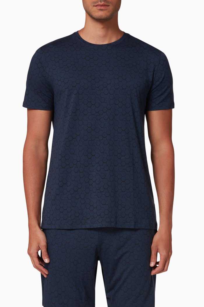 London 6 T-shirt in Cotton Stretch, Blue