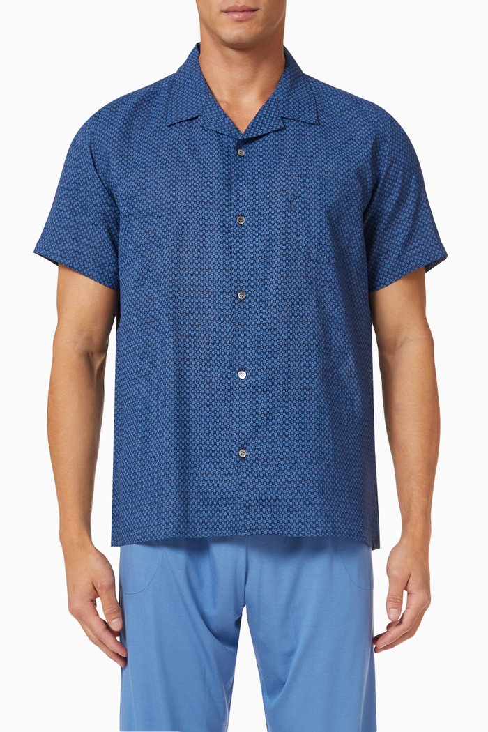 

Milan 16 Shirt in Linen, Blue