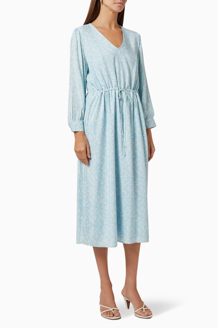 

Brenda Floral Midi Dress in LENZING™ ECOVERO™, Blue