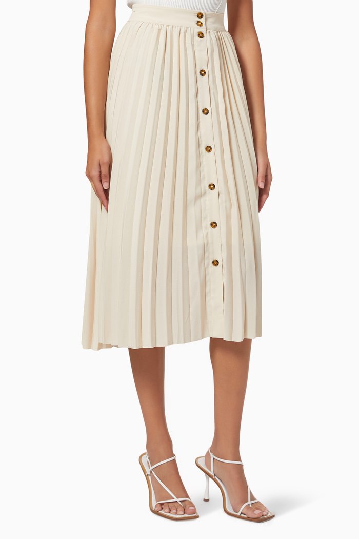 

Yosia Midi Skirt in Plissé, Neutral