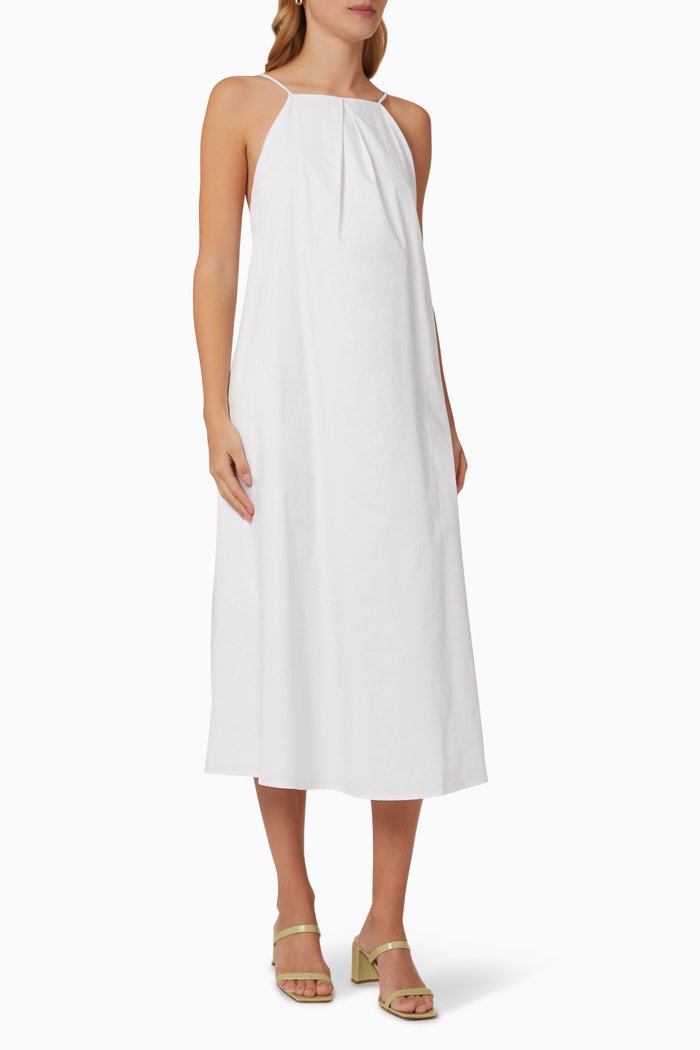 Bree Midi Dress in Cotton, White