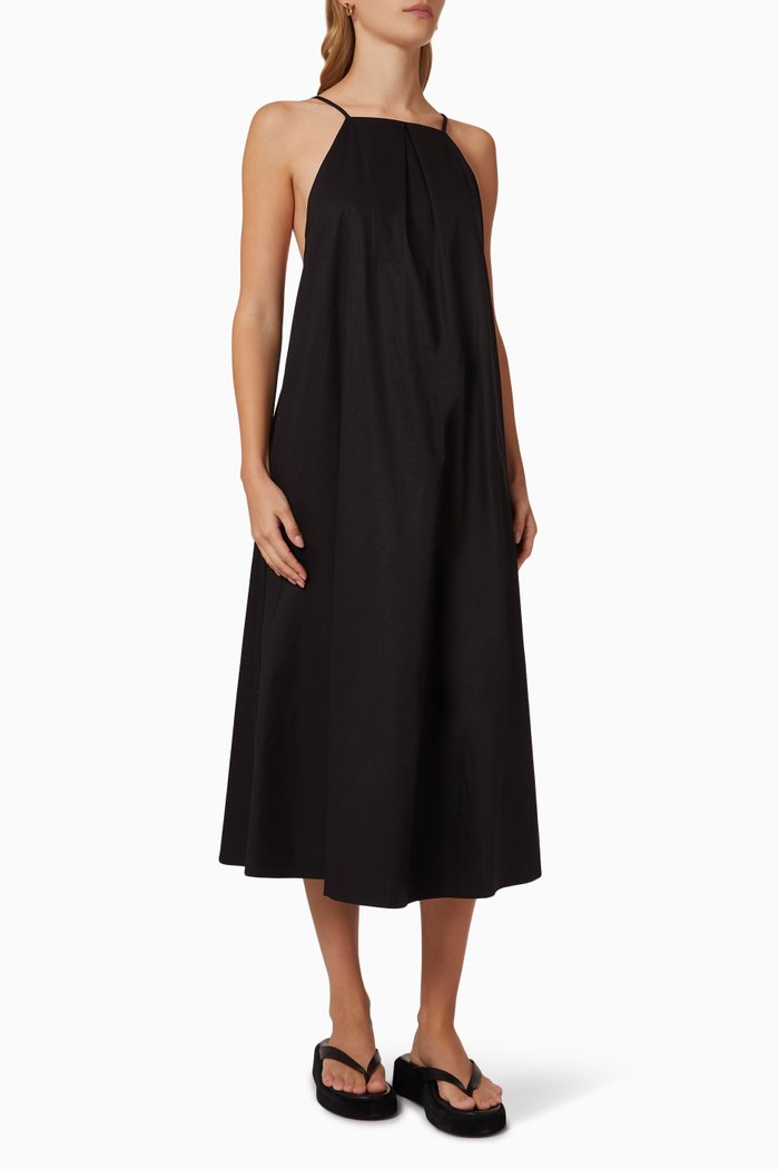 

Bree Midi Dress in Cotton, Black