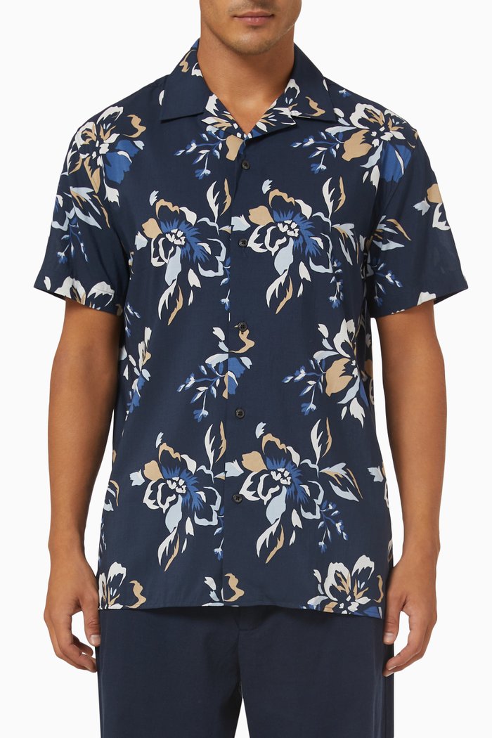 

Floral Shirt in TENCEL™ & Organic Cotton, Black