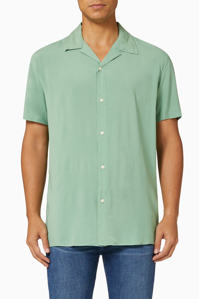 

Plain Shirt in Viscose, Green