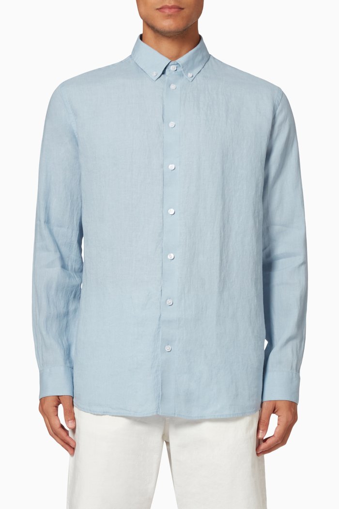 

Shirt in Linen, Blue