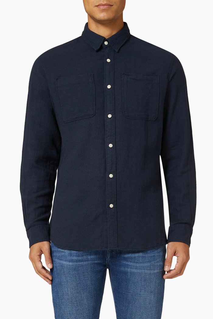 

Shirt in Linen Blend, Blue