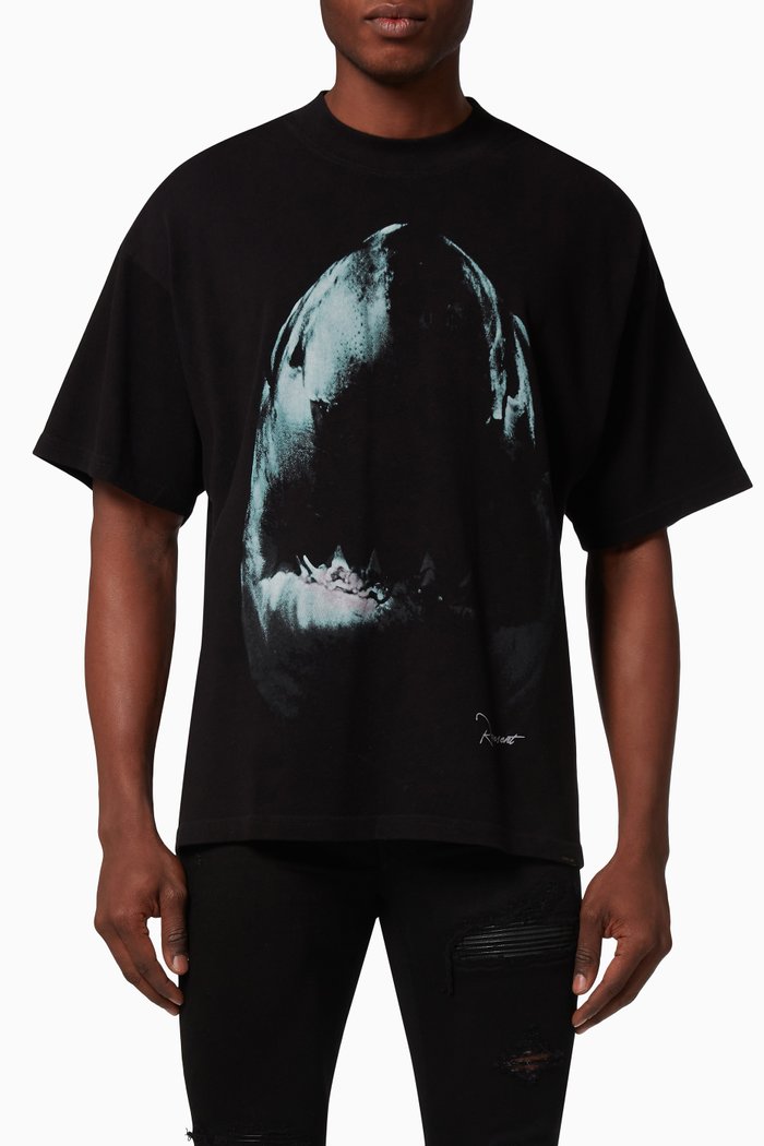 

Shark T-shirt in Cotton Jersey, Black