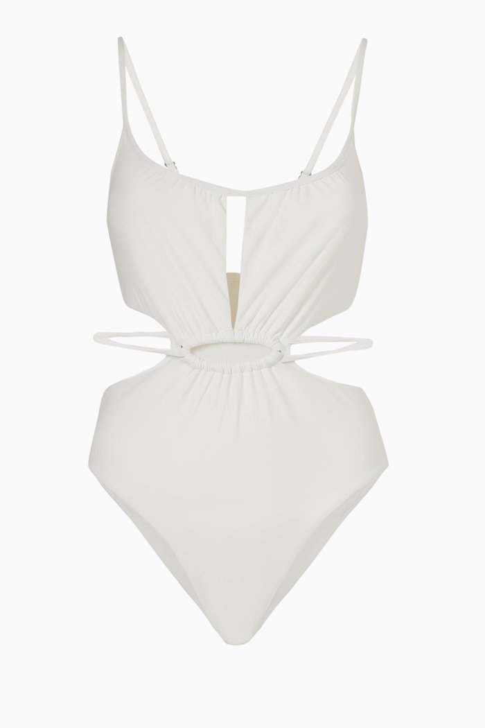 

Genesis Strappy One Piece Swimsuit in Nylon Spandex, White