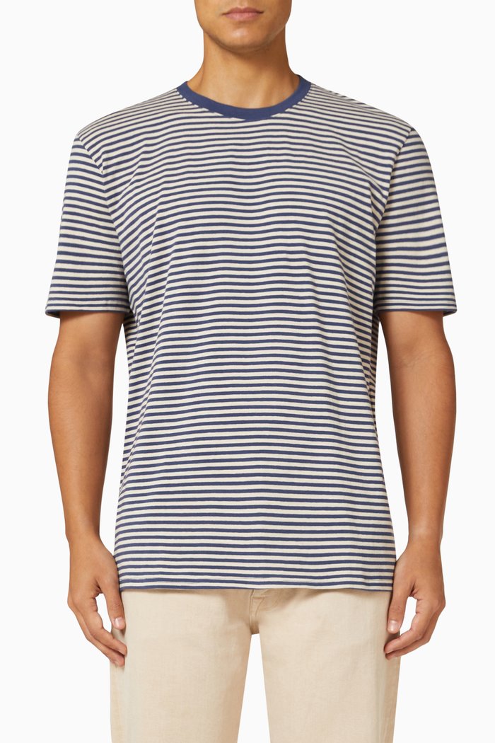 

Striped T-shirt in Cotton Jersey, Blue