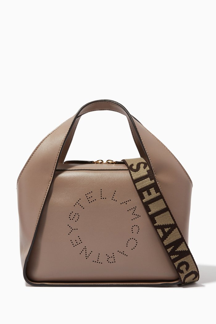 

Medium Stella Logo Crossbody Bag in Eco Alter Nappa, Grey