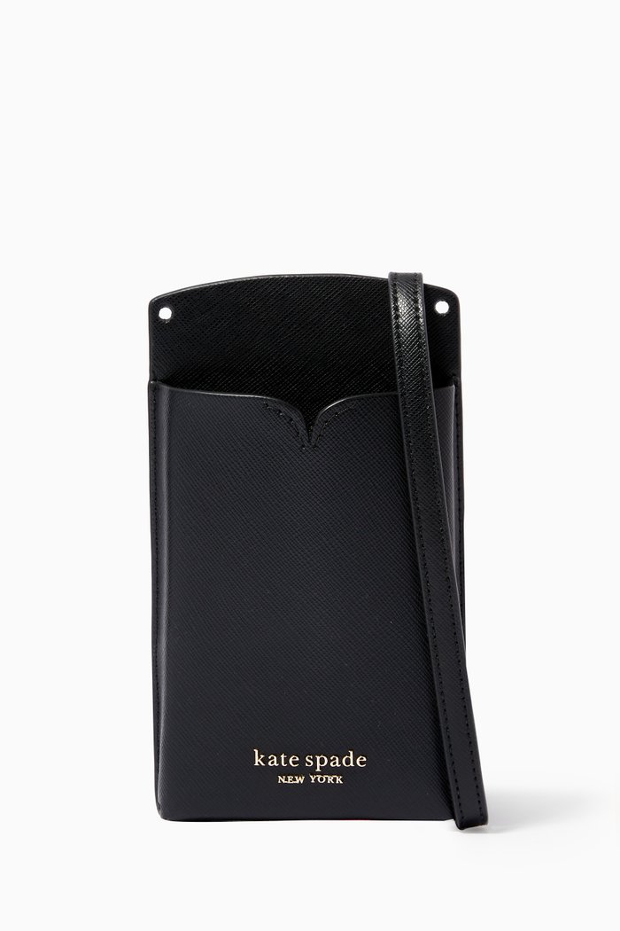 

Spencer Slim Crossbody Bag in Pebbled Leather, Black