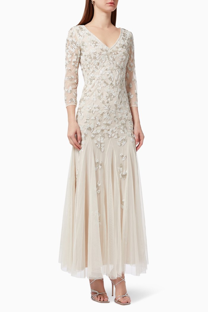 

Sequin Embellished Dress in Tulle, Pink