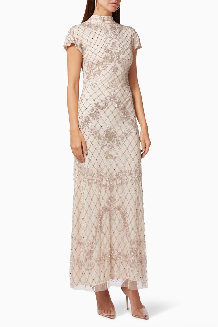 Embellished Maxi Dress, Pink