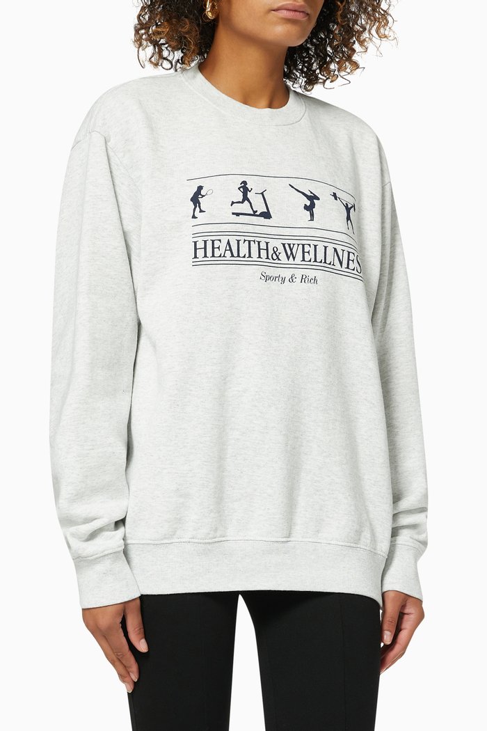

Health & Wellness Sweatshirt in Cotton, Grey