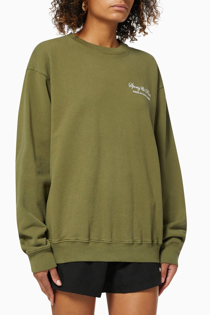 

Logo Sweatshirt in Cotton, Green