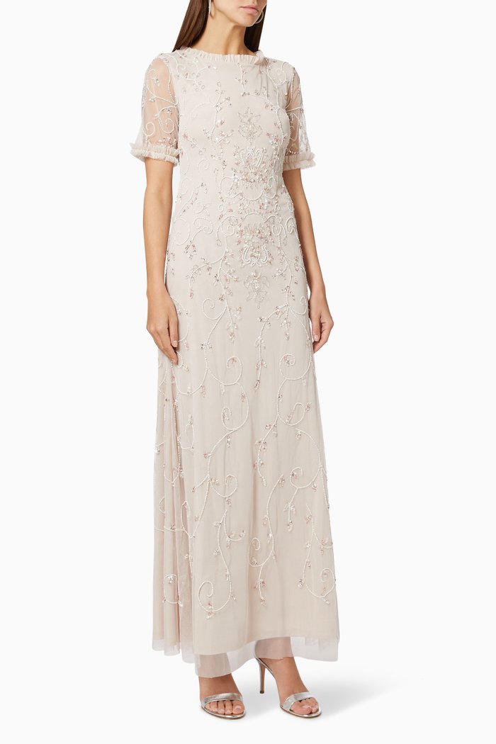 

Sequin Embellished Dress in Tulle, Pink
