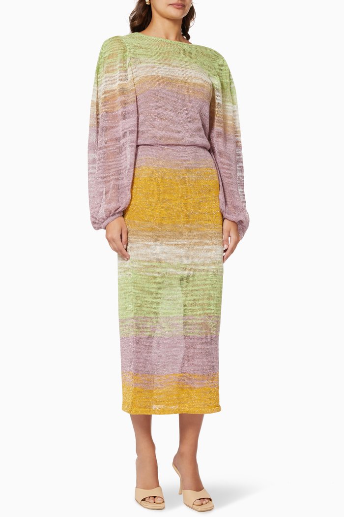 

Ombre Sunset Backless Midi Dress, Multicolour