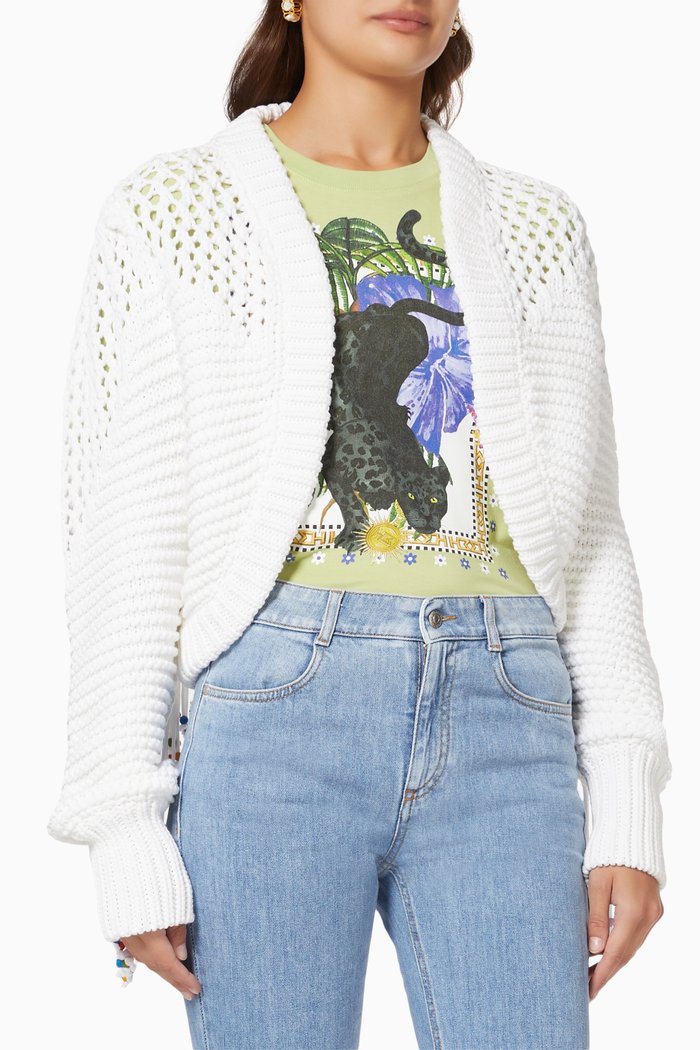 

Fiesta Forever Fringe Cardigan, White