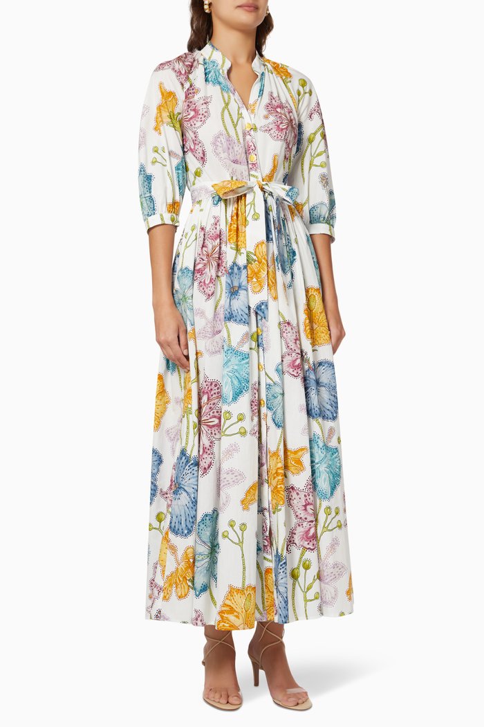 

Carmen Volume Shirt Dress in Organic Cotton, Multicolour
