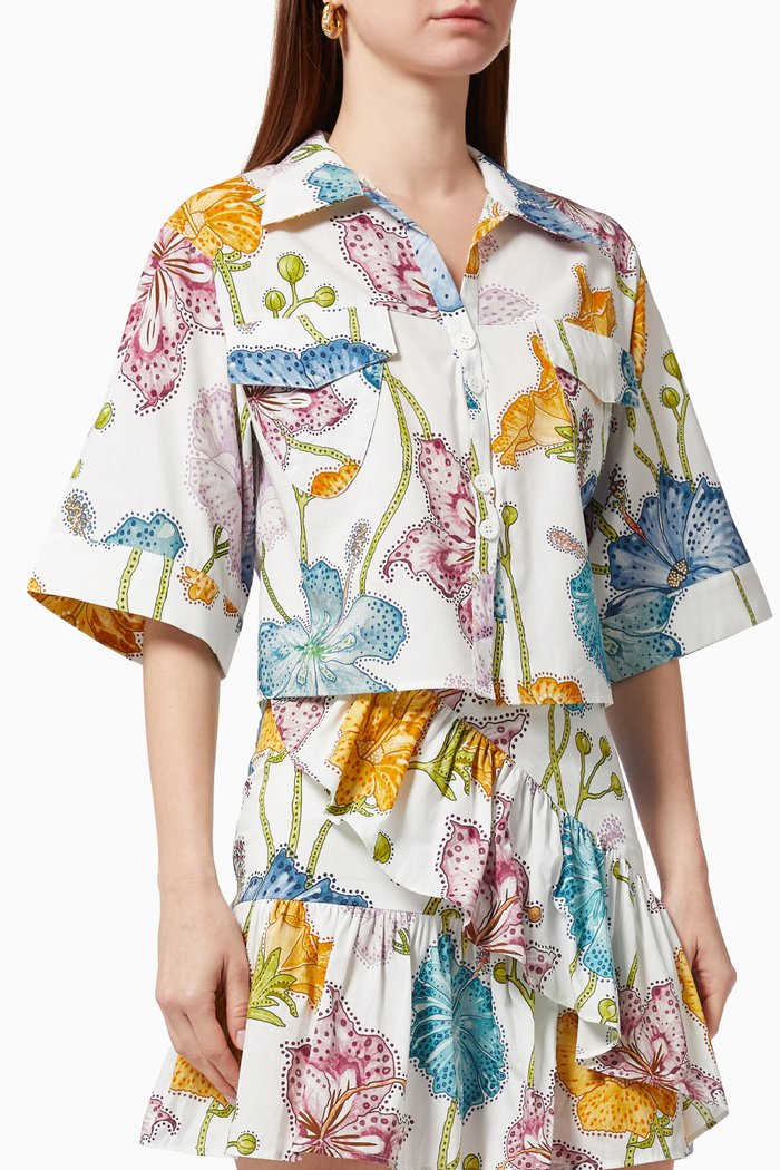 

Carmen Blouse in Organic Cotton, Multicolour