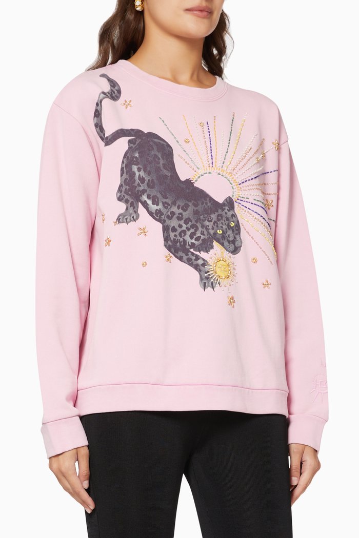 

Prowling Panther Sweatshirt in Pima Cotton, Purple